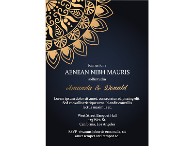 Wedding invitation cards. Luxury Mandala Design Pattern card