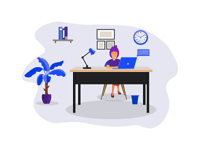 Flat style modern office vector illustration 3d branding graphic design homepage