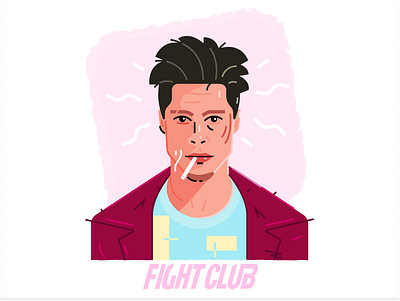 Tyler Durden avatar character face fight club illustration lineart portrait smoking tyler durden vector