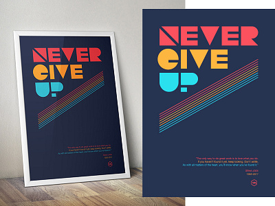 Never Give Up geometric lettering never give up poster print type typeface
