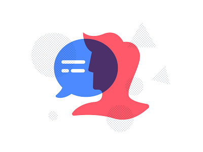 Chat bubble + Human avatar bubble chat face human icon screen print texting