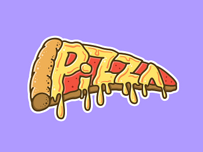 Pizza cheese hot juicy pizza sticker type