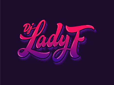 Dj Lady F calligraphy creative deejay dj f hand lettering iloco lady lettering logo logotype music retro sound type typo