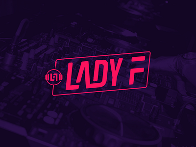Logo Dj Lady F brand branding creative dance deejay design dj f iloco lady logo logotype modern music pink purple sound type