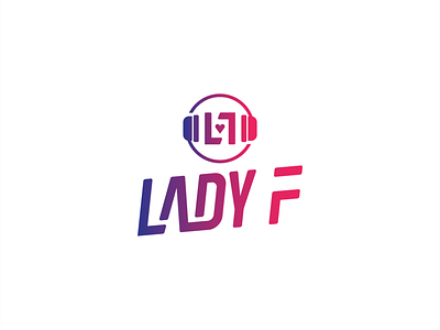 Logo Dj Lady F brand branding creative dance deejay design dj f gradient iloco lady logo logotype music pink purple sound type vector woman