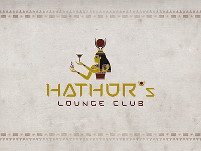 Hathor's Lounge Club ancient brand club creative dance design drink egypt egyptian god goddess hathor identity iloco joy logo logotype lounge music night