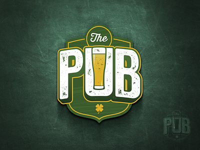 The PUB bar beer brand clover coffee creative drink food green identity iloco irish logo logotype modern logo music pub the type