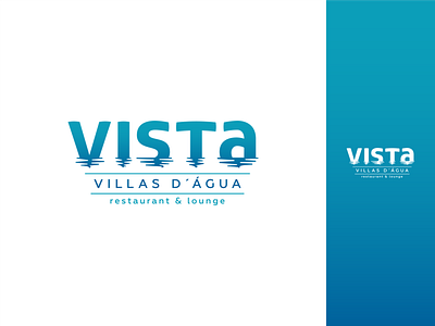 Vista - Villas D'Água beach blue brand creative design identity iloco logo logotype lounge pool restaurant view villa vista water wave waves