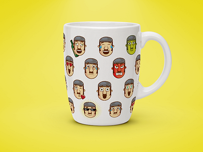 Mug Emoji Alentejano cartoon creative design emoji illustration iloco merchandising mug shepherd yellow