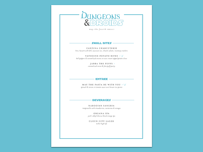 Dungeons & Droids Menu