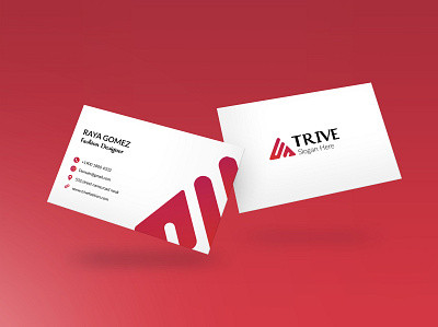 Creative Red & White Business Card Design abstract design branding business card design graphic design minimal