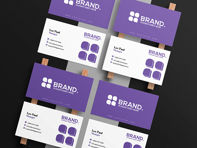 Purple Minimal Business Card Design