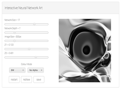 Interactive Neural Network Art Generator app bootstrap generative javascript web