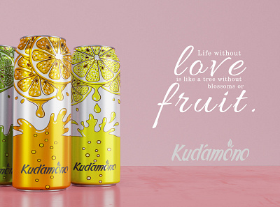 Kudamono Fruit Drink branding design graphic design logo