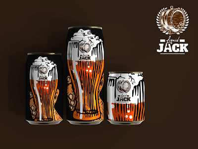 Liquid Jack Alcohol cans branding design graphic design logo