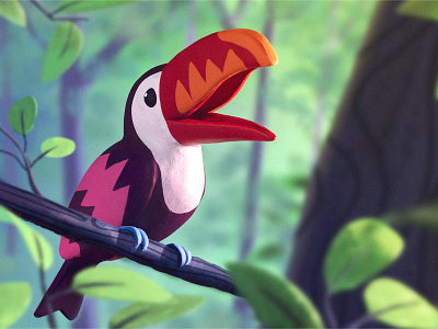 Toucan bird bird illustration clay digital art illustration jungle rainforest toucan tropical