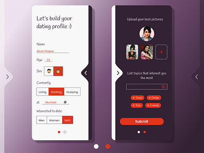 Onboarding of a Dating app