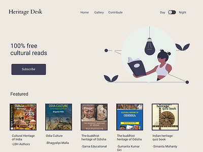 Heritage Desk (Free Cultural Books) branding dailyui design illustration logomakr.com minimal ui ux website