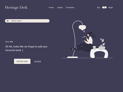Heritage Desk Error 404 Page book branding dailyui design desk figma heritage illustration logo minimal ui undraw web website