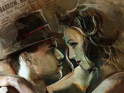 Bonnie and Clyde bonnie and clyde digital art drawing fashion illustration musical painting vintage