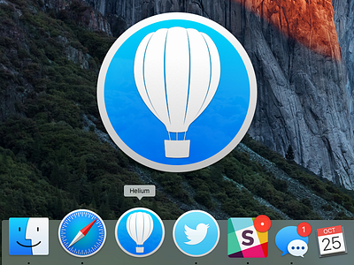 Helium Browser Icon balloon blue dock helium icon
