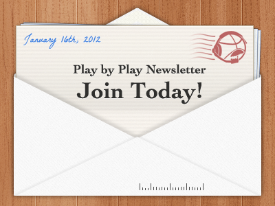 Play by Play - Newsletter announcement design dribbble envelope letter mail newsletter play by play stamp ui