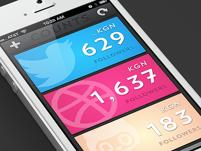 Counts Table View app bright dribbble github iphone social twitter