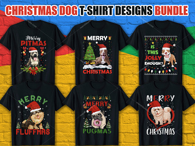 Christmas Dog Day T Shirt Design Bundle
