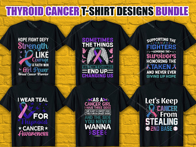 Thyroid Cancer T Shirt Design Bundle