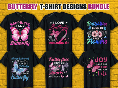 Butterfly T Shirt Design Bundle