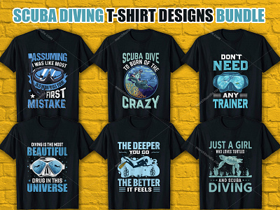 Scuba Diving T Shirt Design Bundle