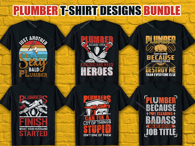 Plumber T Shirt Design Bundle