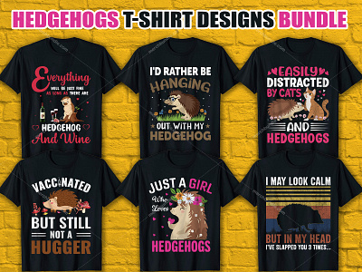 Hedgehog T Shirt Design Bundle