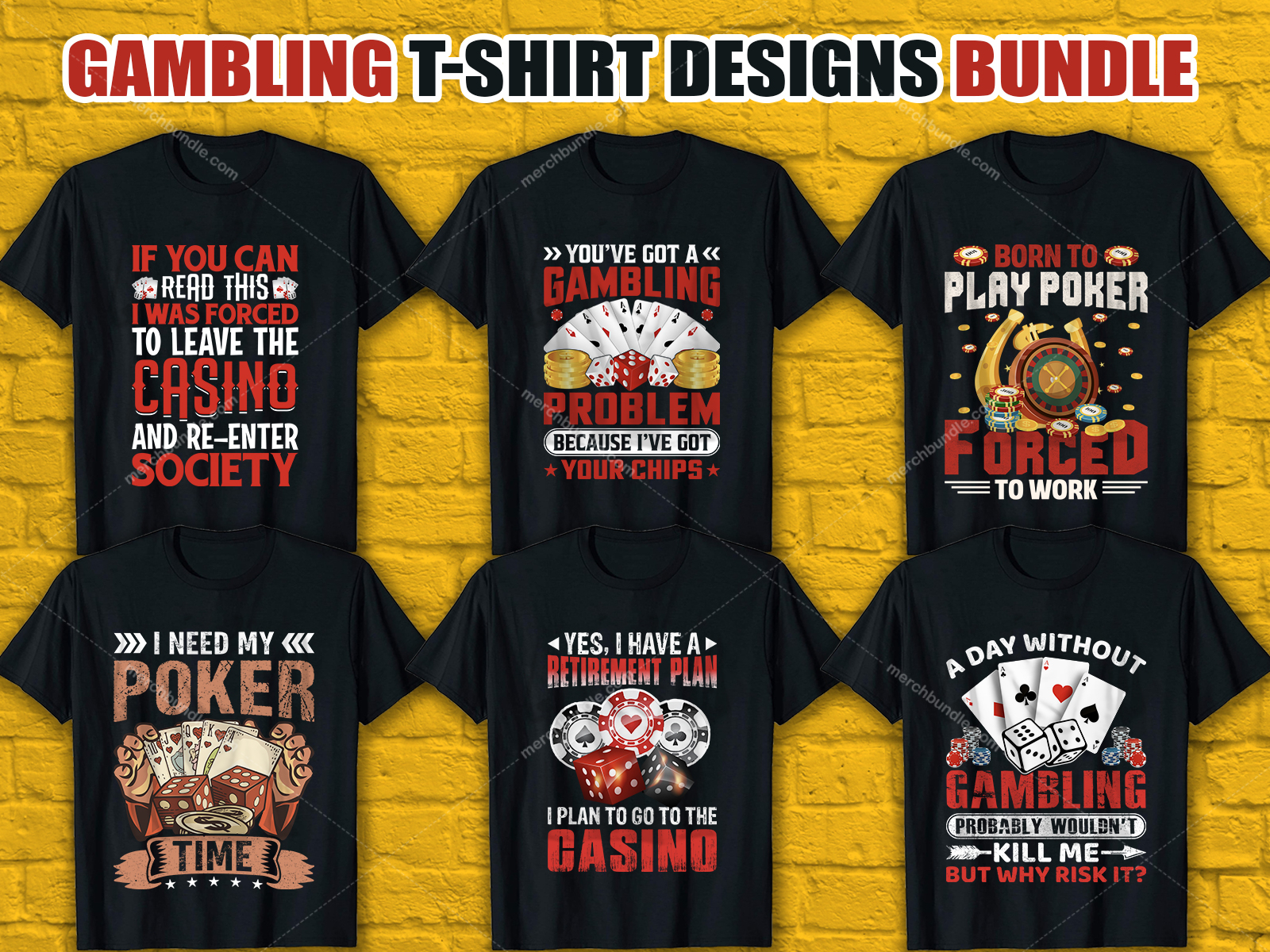 Gambling T Shirt Design Bundle by Merch Bundle on Dribbble