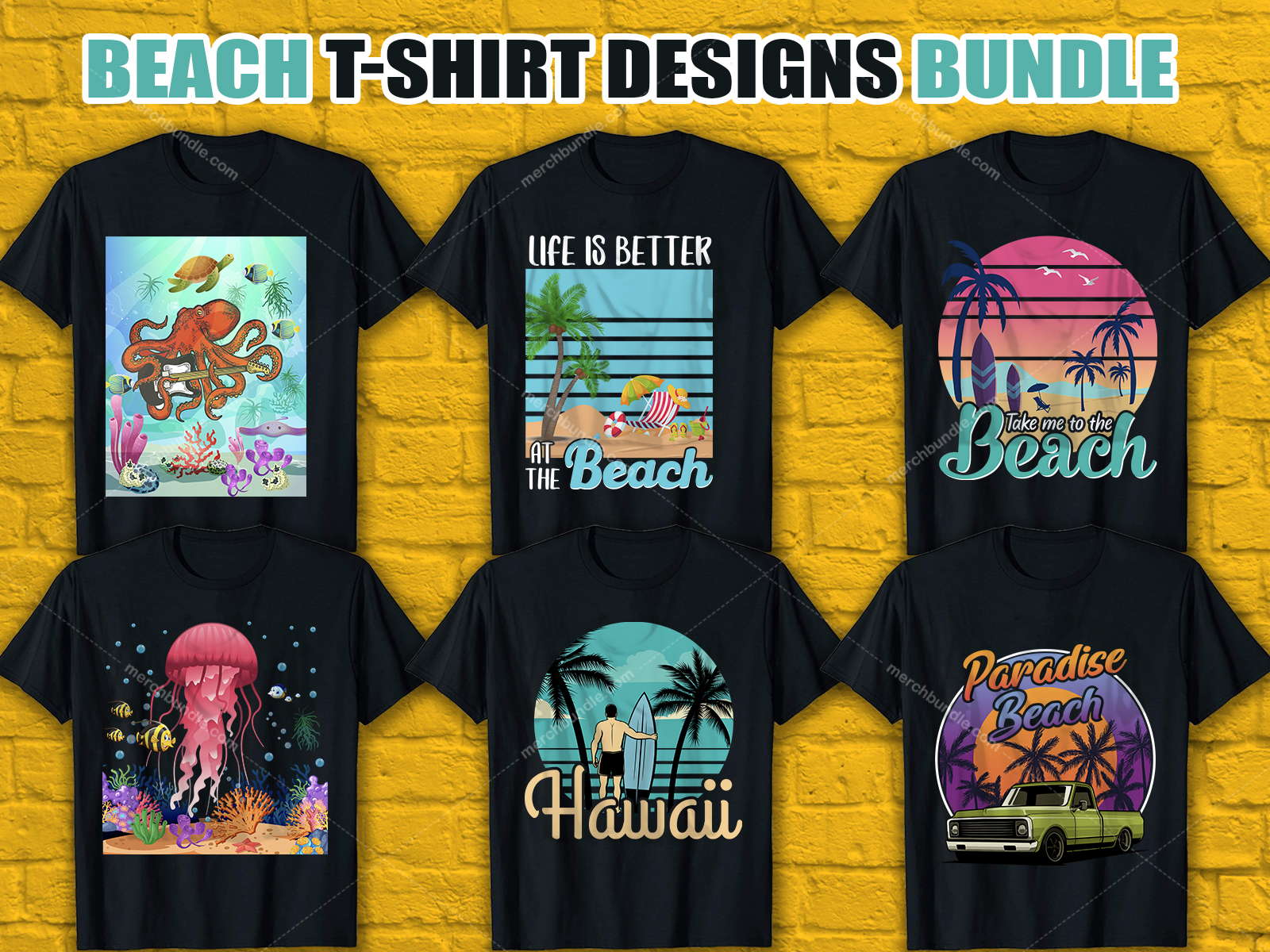 Beach T Shirt Design Bundle by Merch Bundle on Dribbble