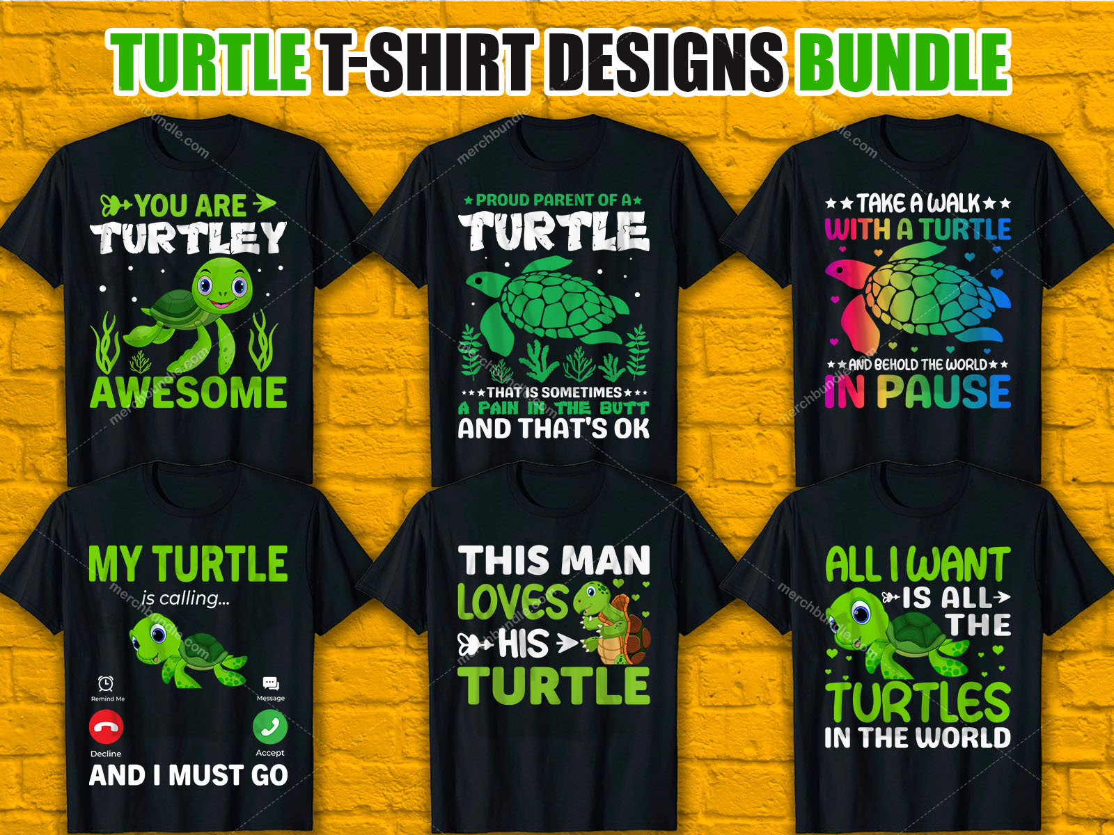 TURTLE T Shirt Design Bundle. by Merch Bundle on Dribbble