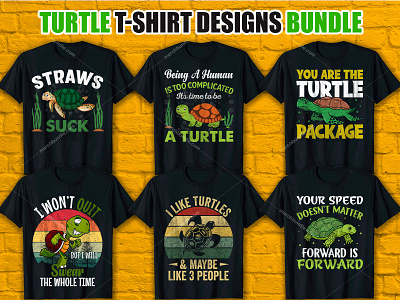 TURTLE T-Shirt Design Bundle.