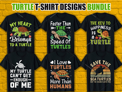 TURTLE T-Shirt Design Bundle.