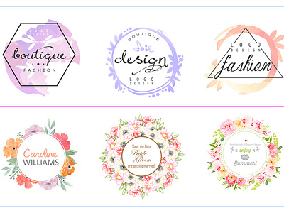 Watercolor and Feminine Logo Design by Merch Bundle on Dribbble