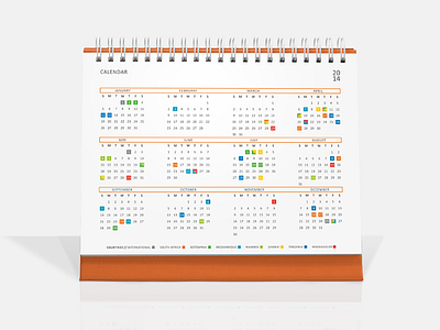 Jindal Desk Calendar 2014 - Year africa branding calendar countries dates design desk layout mining print public holidays stationery