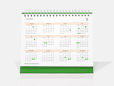 Jindal Desk Calendar 2015 - Year africa branding calendar countries design desk jindal layout mining print public holidays stationery