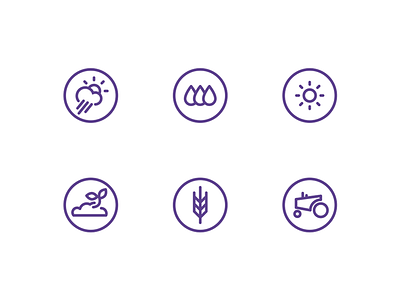 Agbiz Grain Agricultural Icons farm icon icons line linear plant rain sun tractor vector water wheat