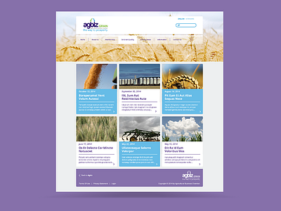 Agbiz Grain Website - SA Grain Quality Page agriculture business corporate farm grain navigation south africa ui uiux web website wheat