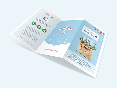 MDS Trifold Brochure - Front aeroplane brochure clouds courier design flyer layout plane print travel trifold visa