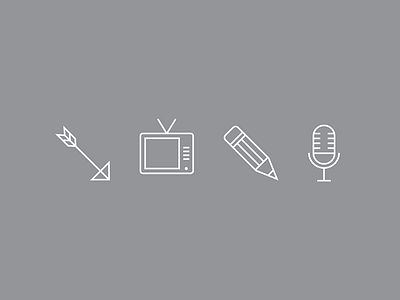 Mpho Osei Tutu Web Icons arrow broadcast icon icons line linear mic pencil set television tv vector