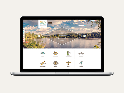 Teichmann Website - Homepage cabin camping canoe compass fishing icons teichmann tent ui uiux web website