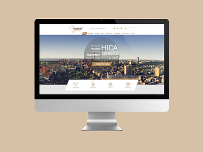HICA Website african conference corporate event gold icons navigation ui uiux website