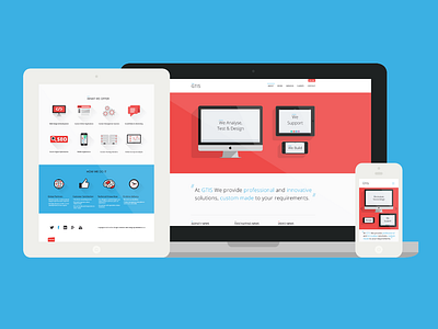 GTIS Website blue dev flat icons red responsive ui uiux vector website