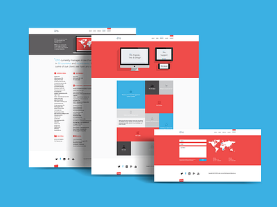 GTIS Website - Screens blue dev flat icons red responsive ui uiux vector website