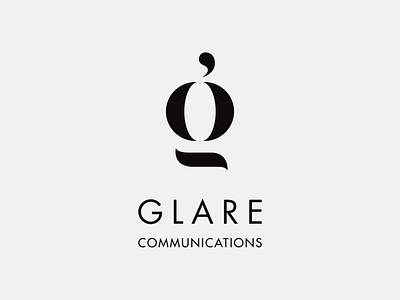 GLARE Communications Logo black classy communication agency g ligature ligatures logo logo design logotype vector